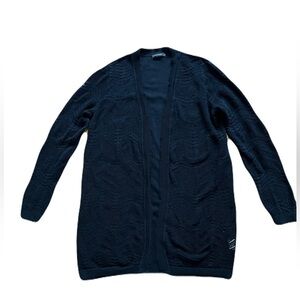 Women’s Esperanza black chevron knit open cardigan sweater - size XL